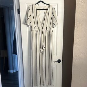 Elegant Striped Maxi Dress